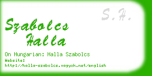 szabolcs halla business card